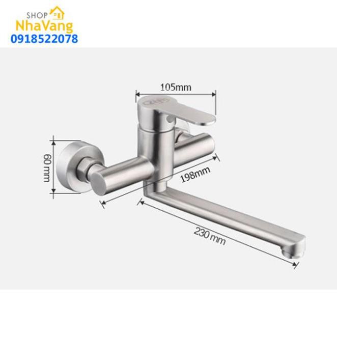 Vòi rửa bát gắn tường nóng lạnh inox304 SUS4650