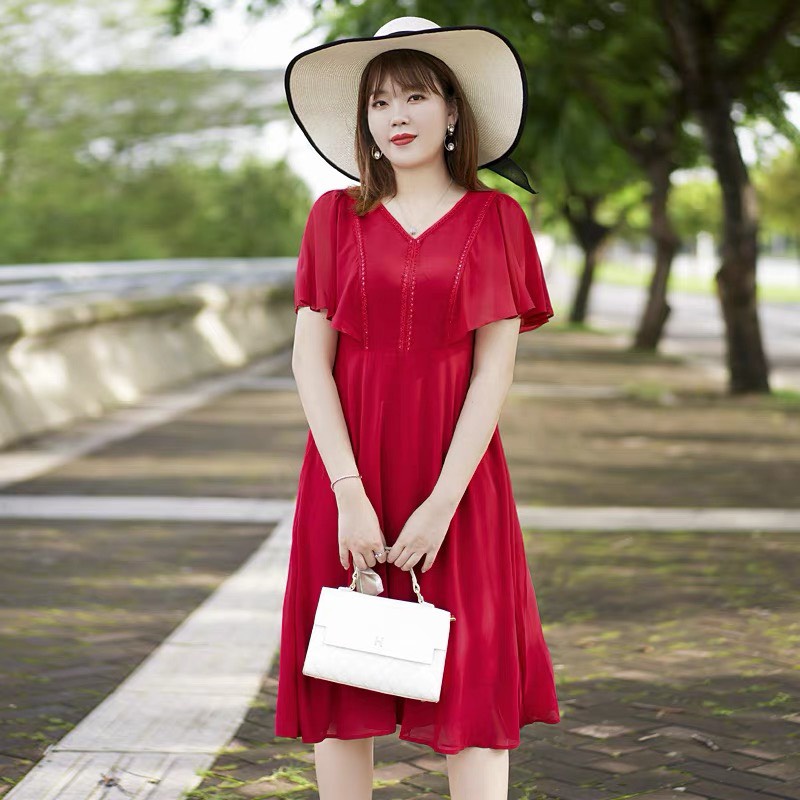 Đầm bigsize Bigsize Nữ Tú Mỡ Đầm Bigsize Thiết Kế kiểu Xòe,Tôn Dáng,Che Khuyết Điểm Đầm tay tiên Đủ size 50-80KG DA0110