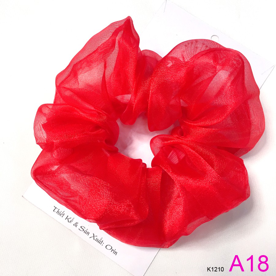 Dây buộc tóc scrunchies voan loại đẹp nhiều màu Orin K1210