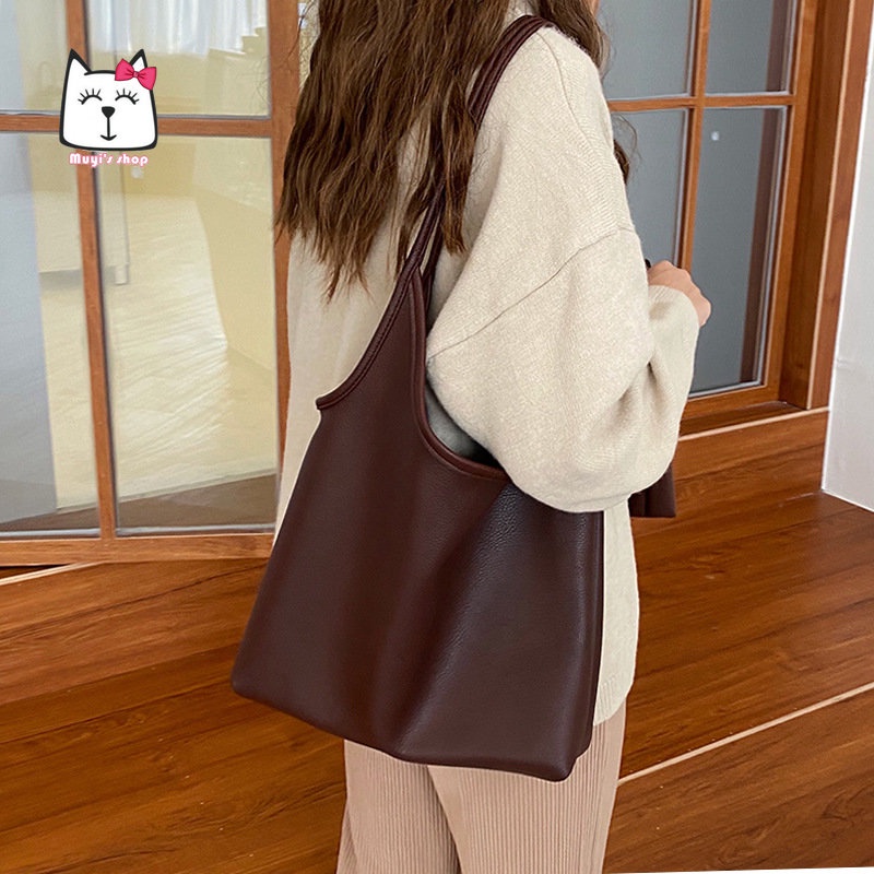 Túi Tote Da Mềm Siêu Nhẹ Màu Trơn Cỡ Lớn Thời Trang Cho Nữ