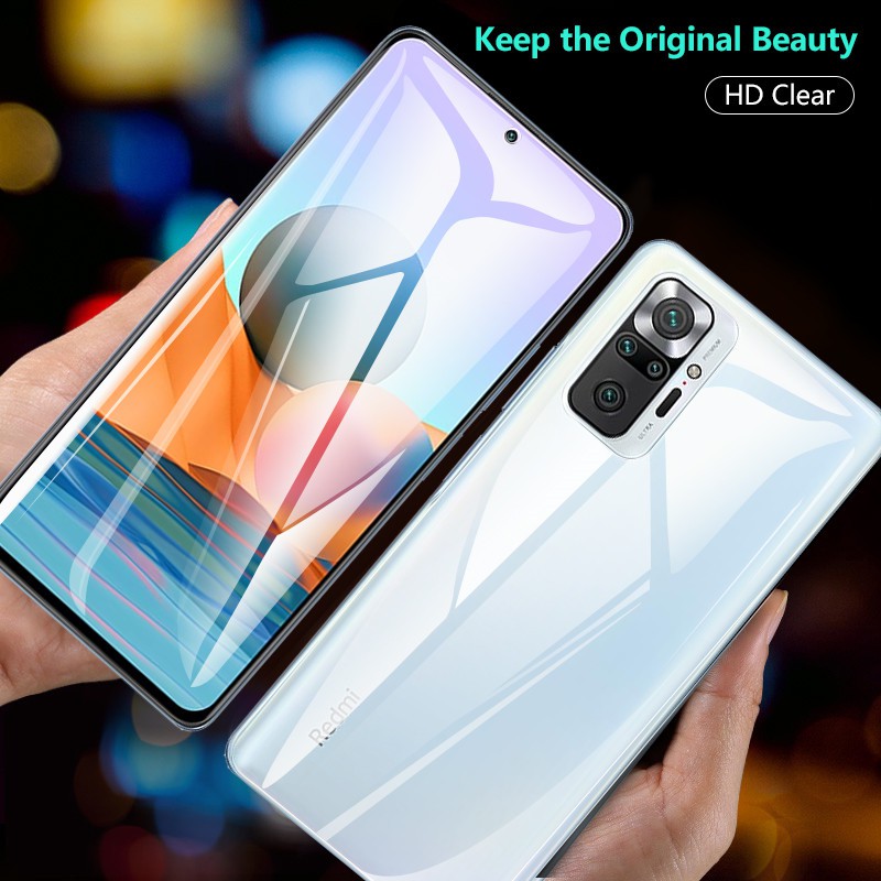 2in1 Miếng dán hydrogel bảo vệ màn hình Xiomi Xiaomi Redmi Note 10 note10 Pro 10pro max 10s note10s 5G 4G Full Cover Front & Back Hydrogel Film Screen Protector Soft Film Not Tempered Glass