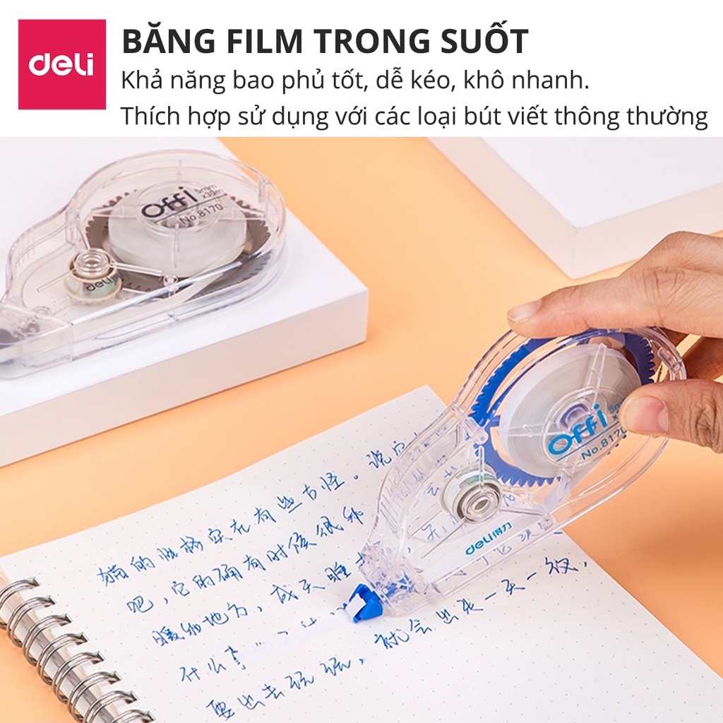 Set bút xóa băng cao cấp Deli dài 30m/chiếc - 2 chiếc/set - 8170