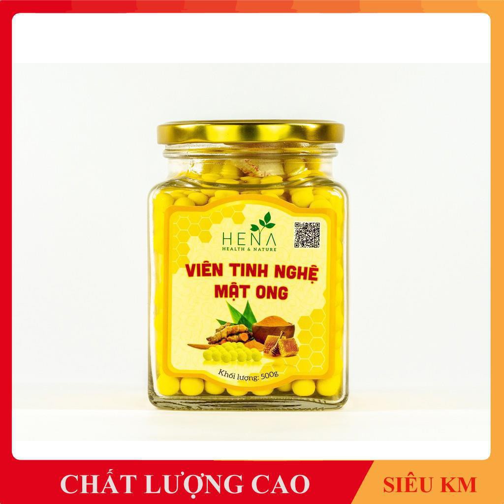 [HENA] Viên Nghệ Mật Ong Rừng 500g, Viên Tinh Nghệ Mật Ong 100% Từ Thiên Nhiên, An Toàn Tuyệt Đối