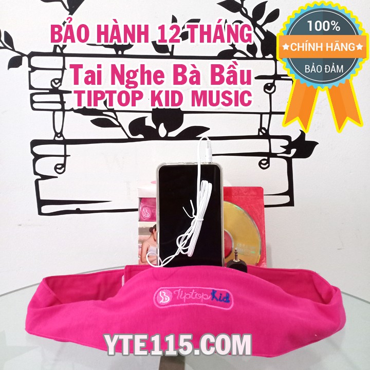 TAI NGHE BÀ BẦU TIPTOP KID MUSIC MÀU HỒNG - TẶNG DÂY NỐI DÀI VÒNG BỤNG - YTE115.COM ĐẠI LÝ CHÍNH THỨC TIP TOP KID