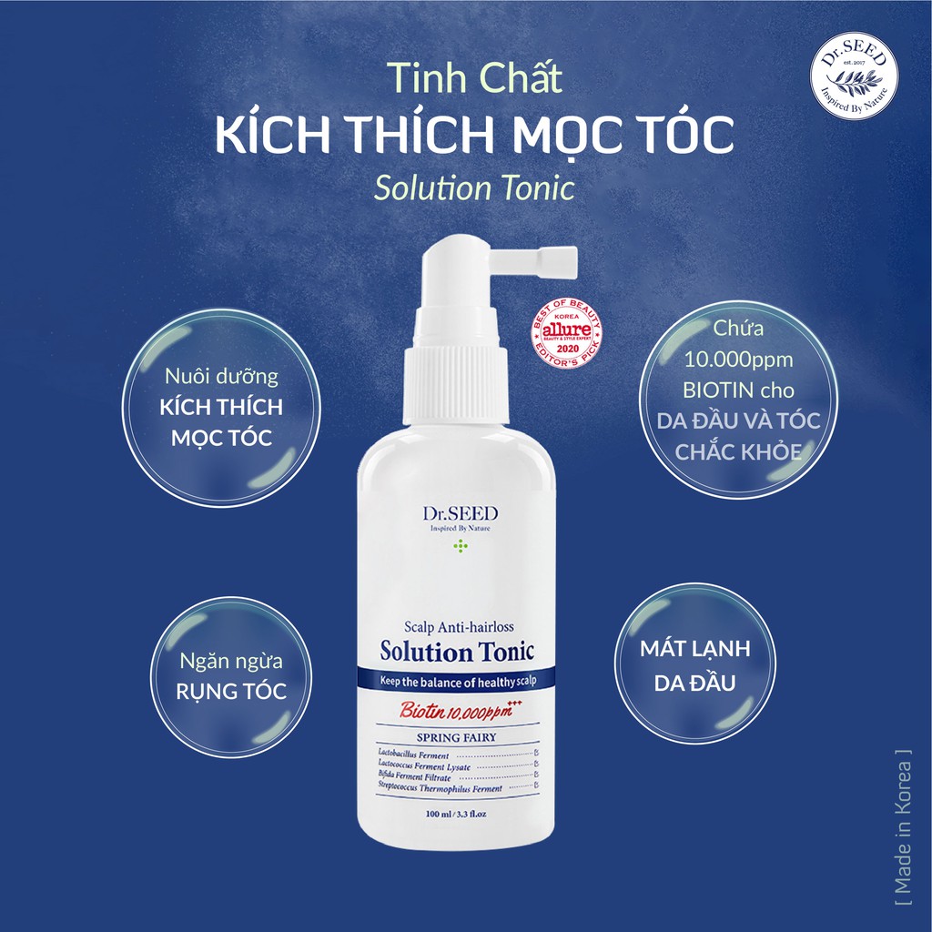 Serum Dưỡng Tóc DR SEED Scalp Anti-Hairloss Solution Tonic Làm Dày, Giảm Rụng, Kích Thích Mọc Tóc 100ML