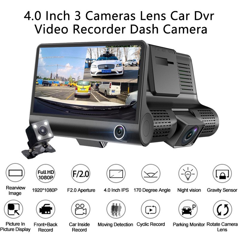 Camera hành trình ô tô Onviz X004/ 3 mắt camera, màn hình 4 inh full HD, ghi hình đa chiều, có chế độ ghi đè | BigBuy360 - bigbuy360.vn