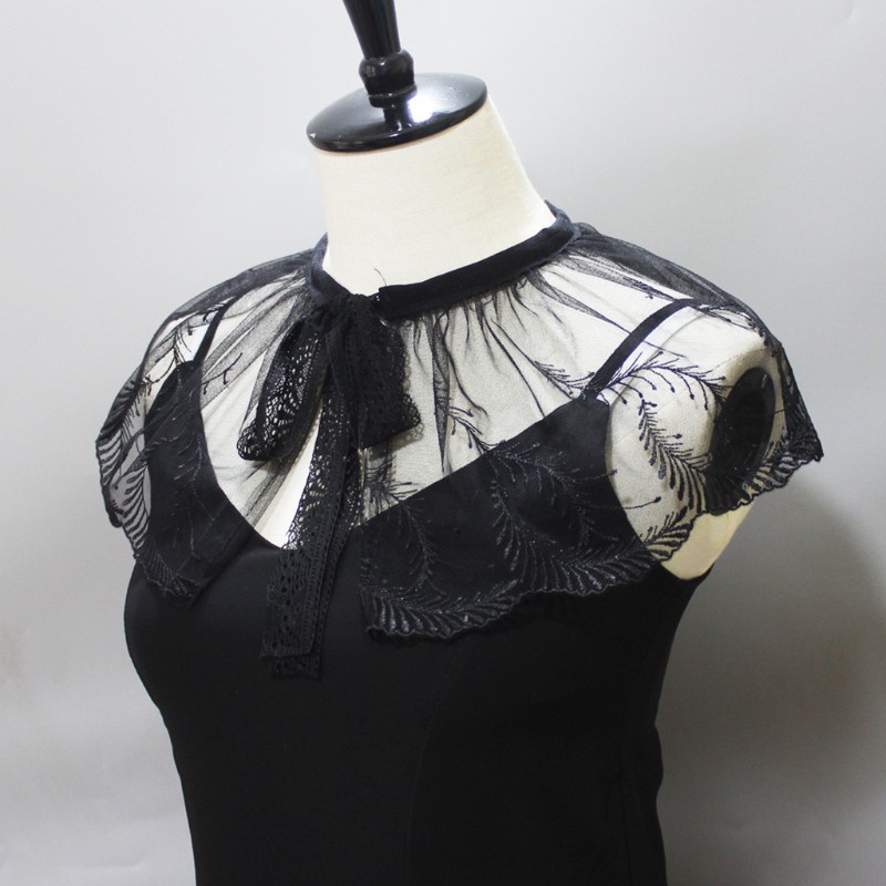 Cổ Áo Sơ Mi Giả Vải Lưới Thêu Họa Tiết Lông Vũ | BigBuy360 - bigbuy360.vn