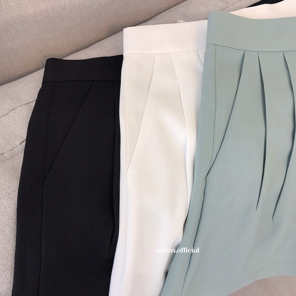 Quần short nữ xếp ly Nhienvintage_BQ3