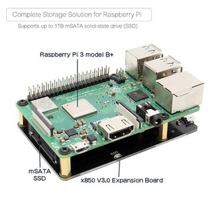 Raspberry Pi 3 Model B+(Plus)/3B Msata Ssd Storage Expansion Board X850 V3.0 Usb
