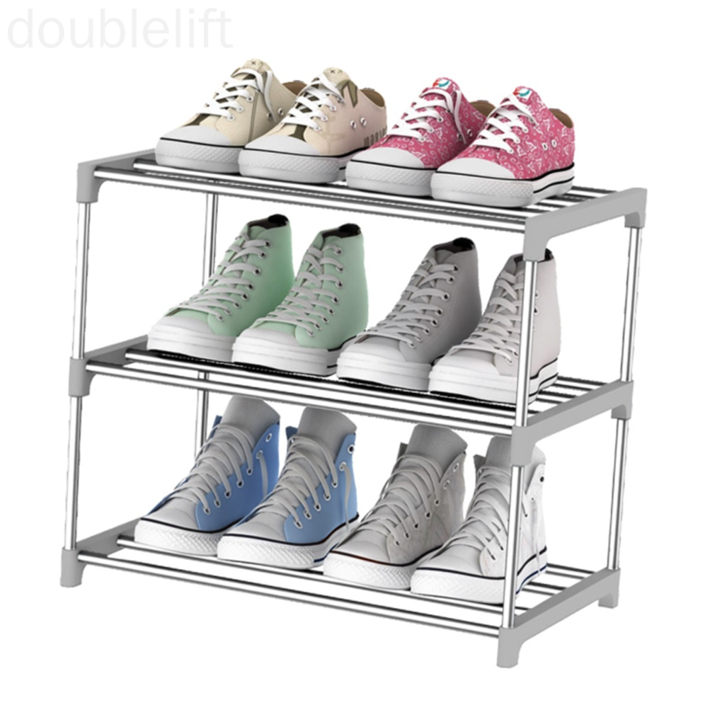 Shoes Rack Organizer Multi-layer Stainless Steel Shoe Stand Storage Shelf for Entryway Door doublelift store