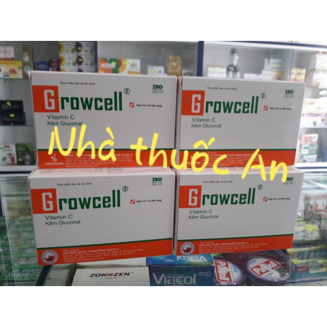 Growcell viên uống hỗ trợ da mụn tăng đề kháng hộp 30 viên