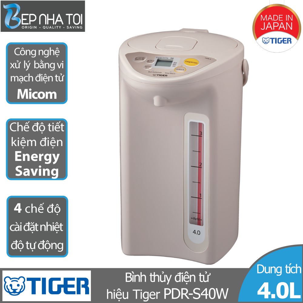 Bình thủy điện tử Tiger PDR-S40W (4.0L)