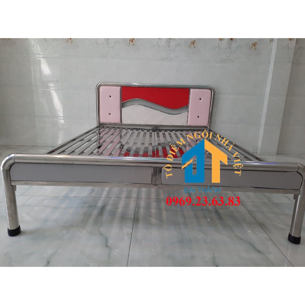 Giường ngủ inox tròn cao cấp nhiều kích thước từ 1m đến 1m8x2m - Mẫu 03 | BigBuy360 - bigbuy360.vn