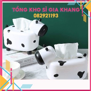 sp446 Hộp đựng khăn Giấy 2 in 1 hình con Bò ngộ nghĩnh