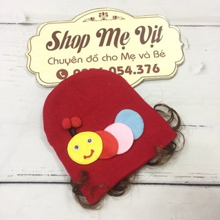 Mũ len tóc giả dễ thương cho bé gái