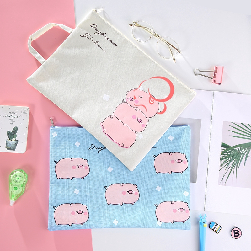 Dễ Thương Túi Đựng Tài Liệu Khổ A4 Hình Chú Heo Đáng Yêu | BigBuy360 - bigbuy360.vn