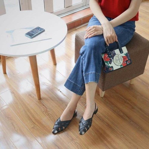 GIÀY SANDAL BỆT MŨI NHỌN DA QUAI ĐAN, giaydepxinh.dangmi