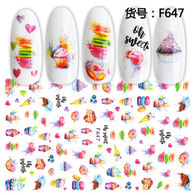 Sticker hình dán móng tay nail mẫu mới mùa hè