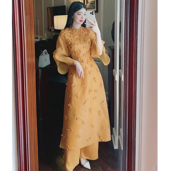 Áo dài cách tân Thiên Kim cover thiết kế vải oganza cao cấp