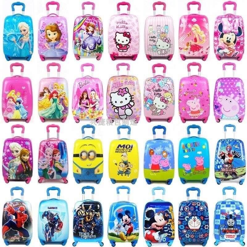 Vali kéo du lịch trẻ em in hình siêu nhân, kitty, chó cứu hộ, công chúa thỏ, elsa, doraemon mẫu mới nhất hè 2022