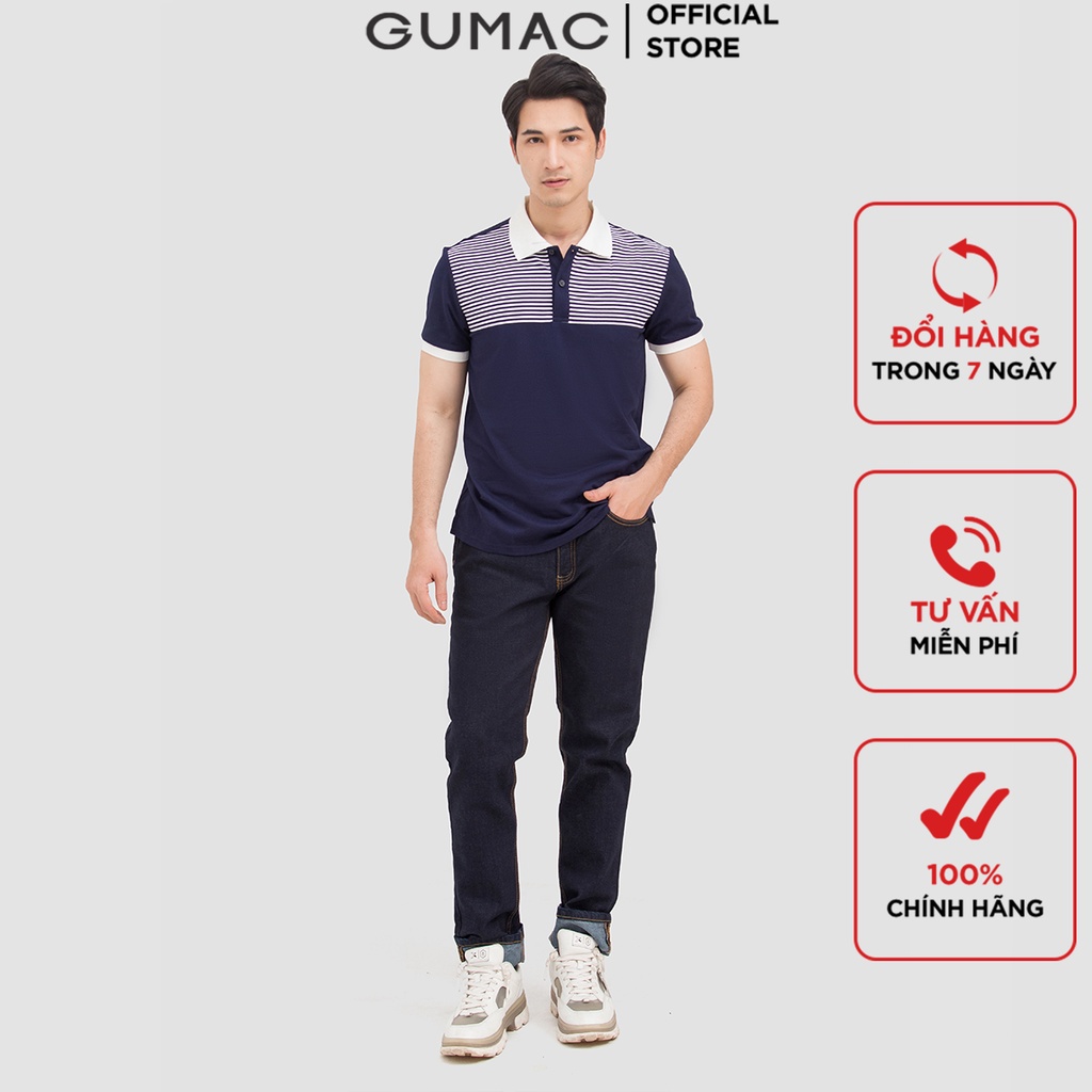 [Mã WABRGUM giảm 10% tối đa 30K đơn 99K] Áo polo nam có phối ATNB5210 GUMAC