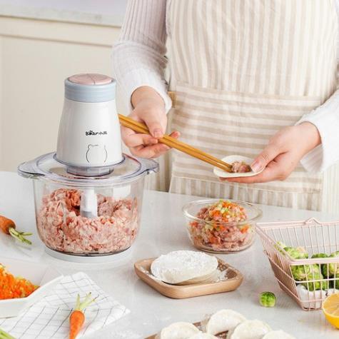 Máy Xay Thực Phẩm Xay Thịt Rau Củ Quả Tỏi Ớt Ngũ Cốc Cà Phê Đa Năng Cao Cấp Bear QSJ-B03Y7, cối xay giò chả,BH 12 tháng