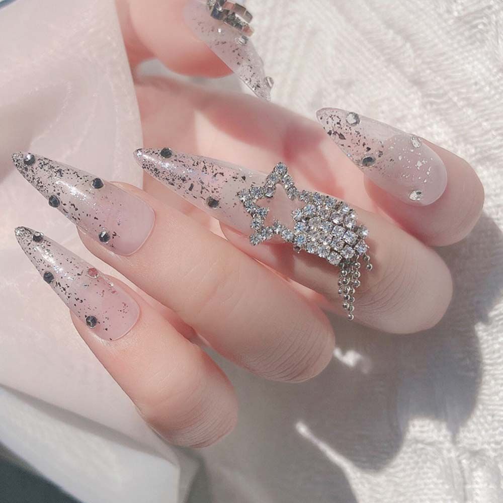 [Hàng mới về] Đá đính 3D đính ngọc trai hình trái tim phong cách Nhật Bản trang trí móng tay đẹp mắt