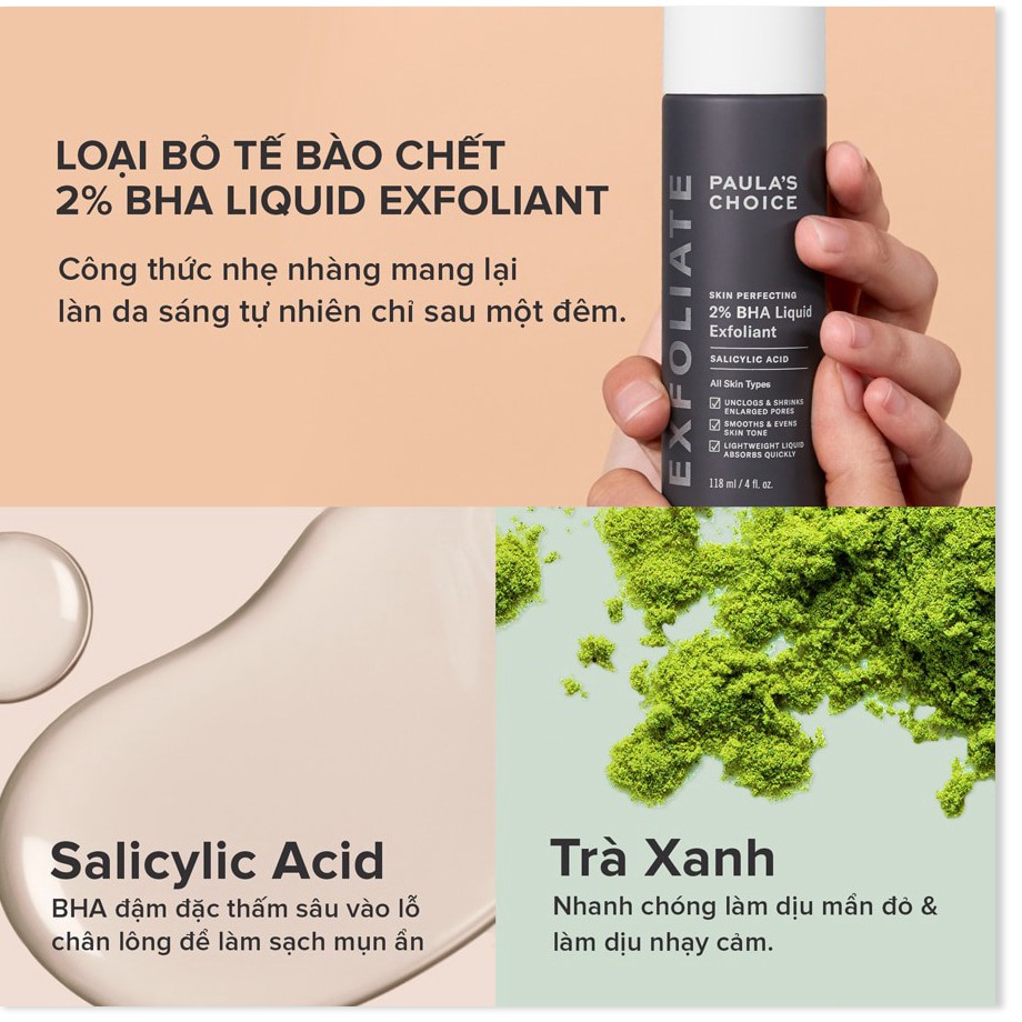 [Mã giảm giá] [Chính Hãng] Dung Dịch Loại Bỏ Tế Bào Chết - Paula's Choice Skin Perfecting 2% BHA Liquid Exfoliant 30ml