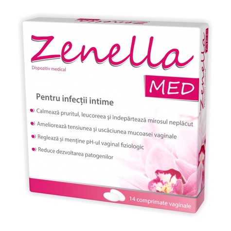 Zenella MED - Vệ Sinh Vùng Kín Nữ, Dưỡng Ẩm, Tái Tạo Da, Giảm Ngứa, Khử Mùi Hôi (Hộp 14 Viên) [Chính Hãng]