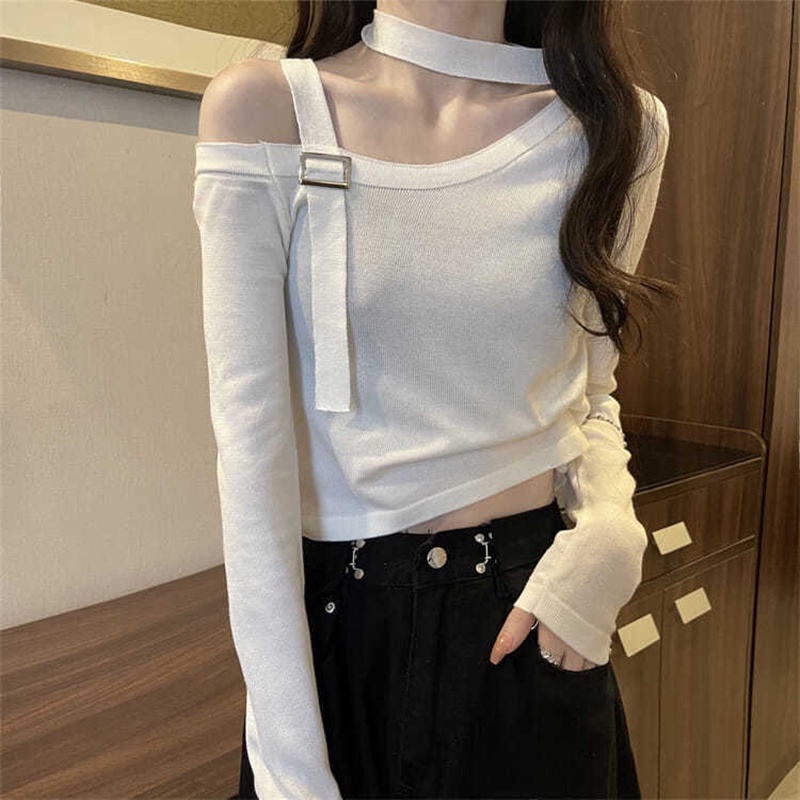 Áo thun IELGY tay dài thiết kế thanh lịch nhiều màu tùy chọn cho nữ