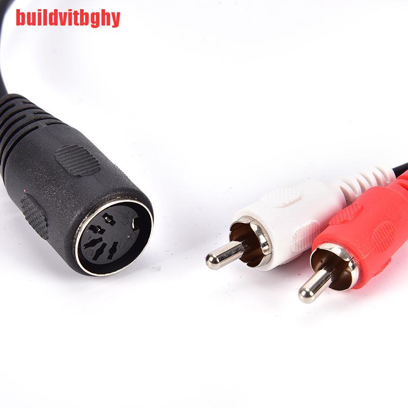 (Mua-Code) Cáp Chuyển Đổi Âm Thanh 5 Pin Din Female Sang 2 X Rca Phono Male Plugs 30cm