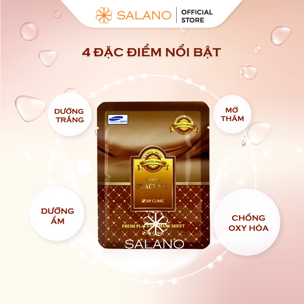 Mặt nạ nhau thai cừu chống lão hóa Hàn Quốc dưỡng da giảm mụn mờ thâm 3W CLINIC SALANO MNSLN08 | BigBuy360 - bigbuy360.vn