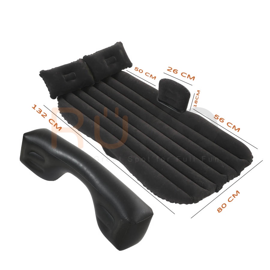 [Tặng bơm] Đệm/Nệm hơi ô tô phủ nhung đế rời kèm 2 gối,và bộ keo vá dự phòng