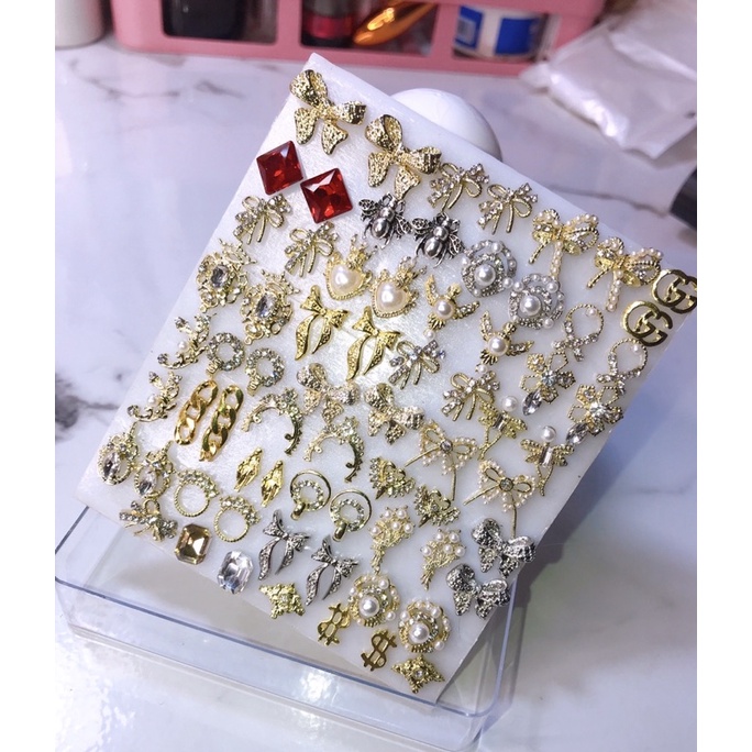 Phụ Kiện Nail - Set Mix 74 Viên Charm Cao Cấp Trang Trí Móng Không Chọn Hình