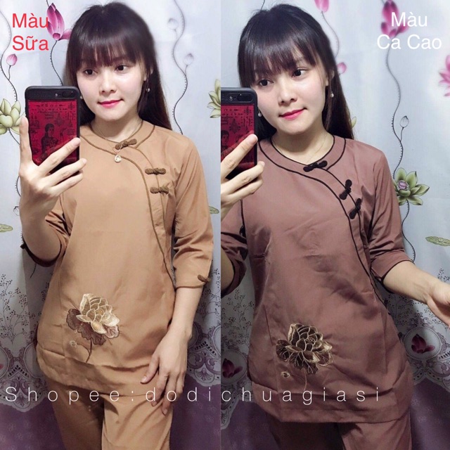 Đồ Lam Đi Chùa # Hai Viền Nhỏ # Đồ Bộ Nữ # Quần Áo