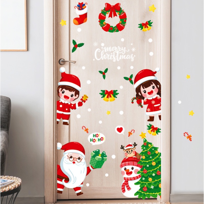 Decal dán tường Đón khách đêm giáng sinh cùng ông già Noel