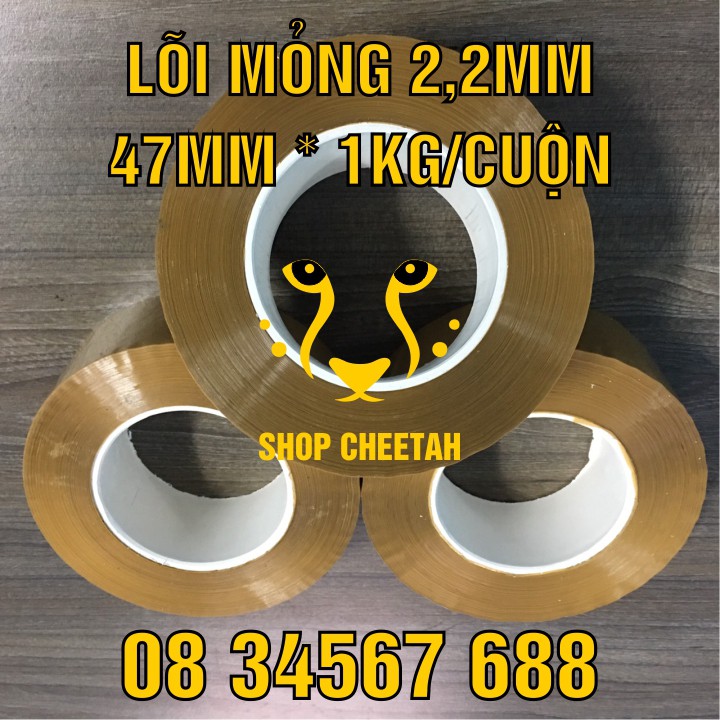 (Lõi 2,2mm x 0,5kg) Băng dính đục 0,5kg/cuộn – Màu đục - Lõi nhựa siêu mỏng 2,2mm – Siêu dai và dính