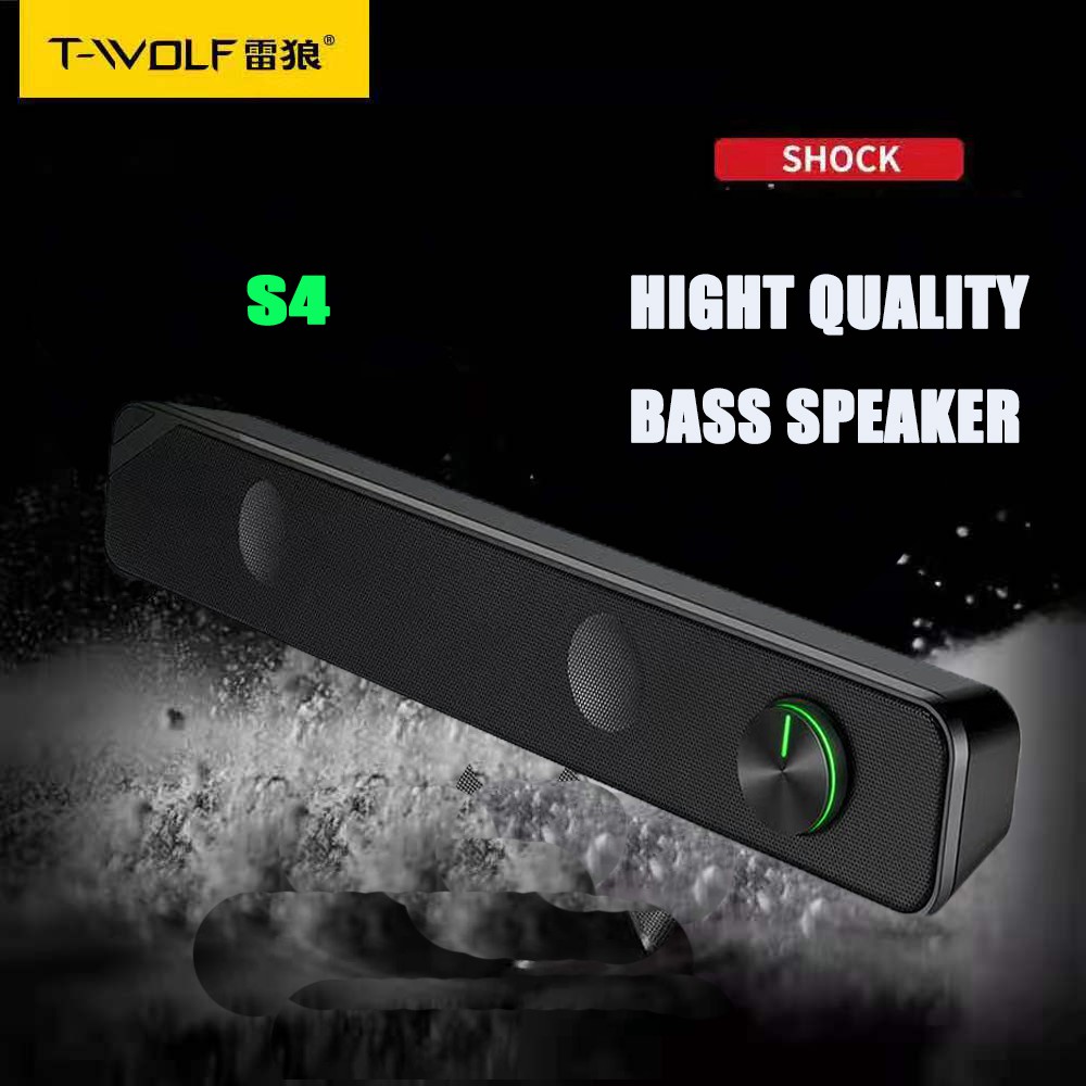 Loa SoundBar T-WOLF S4 PRO LED RGB, Âm Thanh Vòm Sống Động Phong Cách Rạp Phim, Fullbox, Chính Hãng