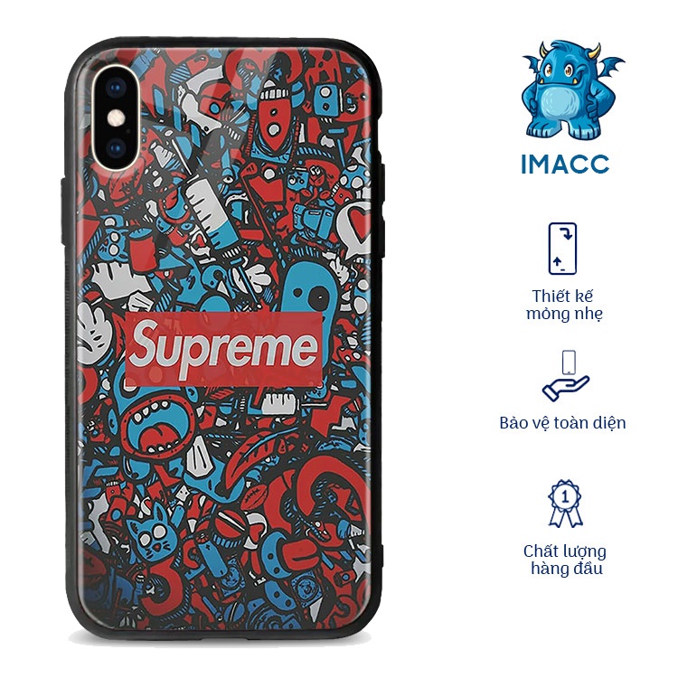 Ốp Đẹp Iphoen Xr In Hình Supreme IMACC Cho Iphone 7/8/Se 7Plus/8Plus X/Xs Xr Xsmax 12 11Pro 11Promax