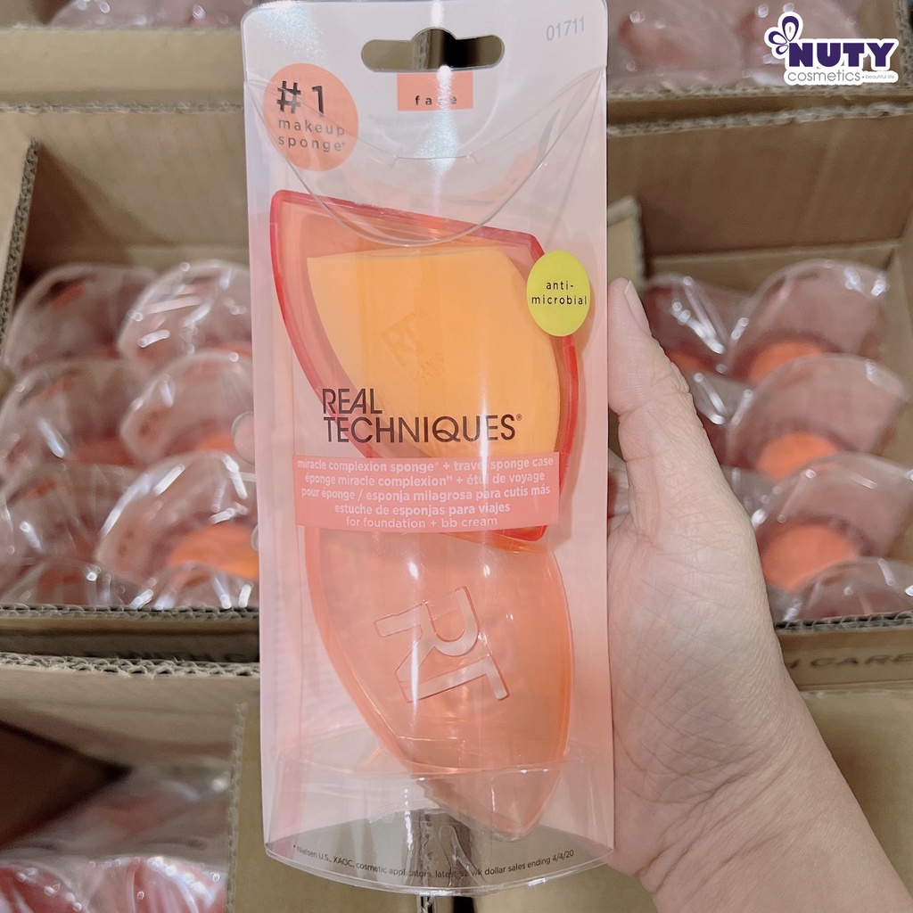 Bông Mút Trang Điểm Real Techniques Miracle Complexion Sponge Có Hộp