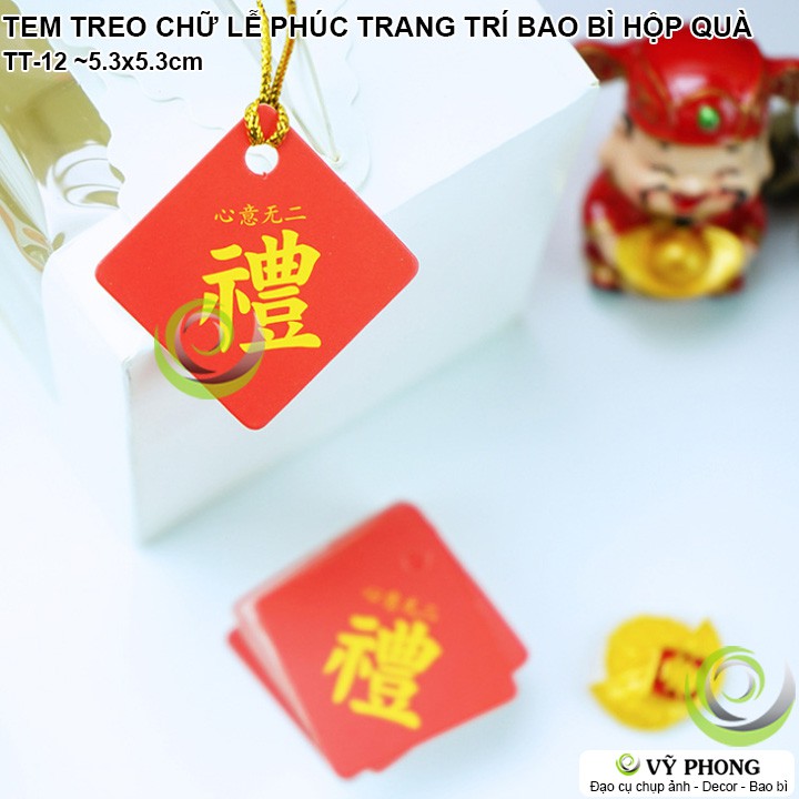 SET 10 TEM TREO HỘP BÁNH TRUNG THU TAG TREO CHỮ LỄ PHÚC ĐỎ TẾT NĂM MỚI TRANG TRÍ BAO BÌ HỘP QUÀ TẶNG TÂN XUÂN TT-12