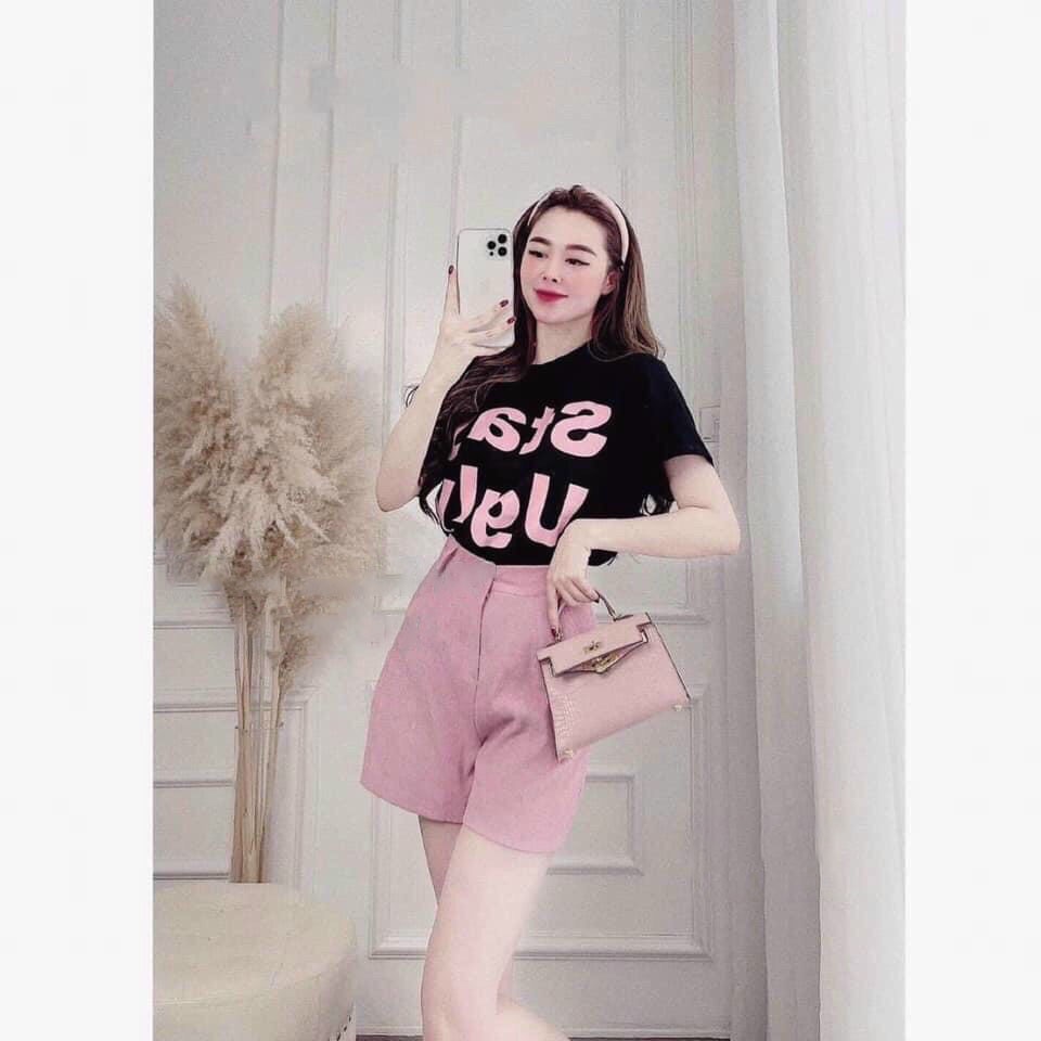 [Mẫu Mới] Sét Quần Ford Áo Cotton In STAY Thời Trang Nữ Sam Closet Free Size 40-55kg