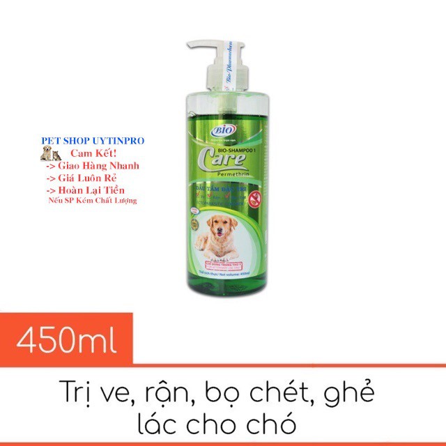 SỮA TẮM BIO CARE TRỊ VE RẬN BỌ CHÉT CHO Chó Chai 450ml Xuất xứ Việt Nam