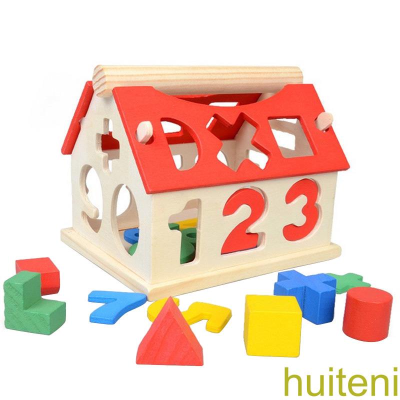 [huite]Kids Children Toys Digital Number House Building Blocks Educational Learning Intellectual Toys for Children Baby