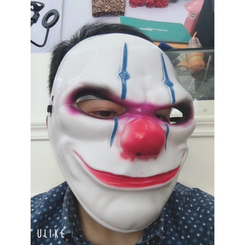 Mặt nạ chú hề Mũi đỏ PAYDAY hóa trang halloween trung thu barbershop