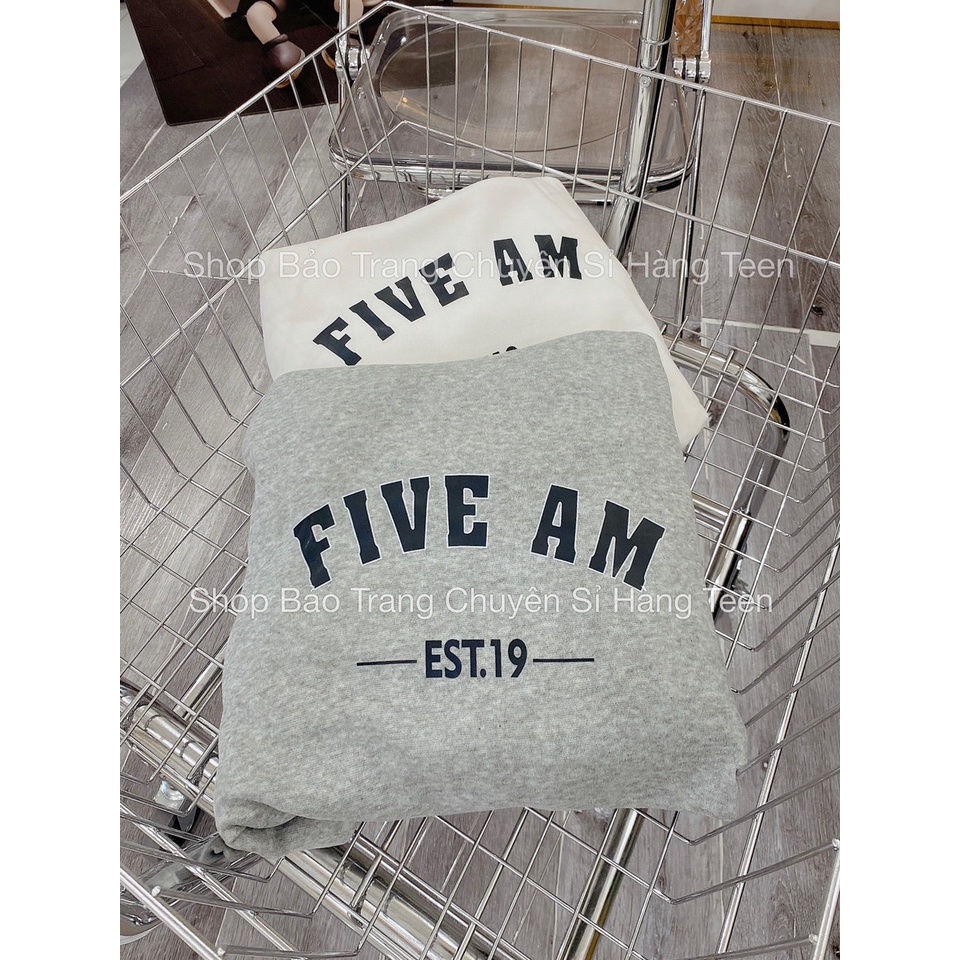 Hoodie Mũ Rộng Nam Nữ Chữ Five Tay Bồng Mũ 2 Lớp Unisex Basic Form To