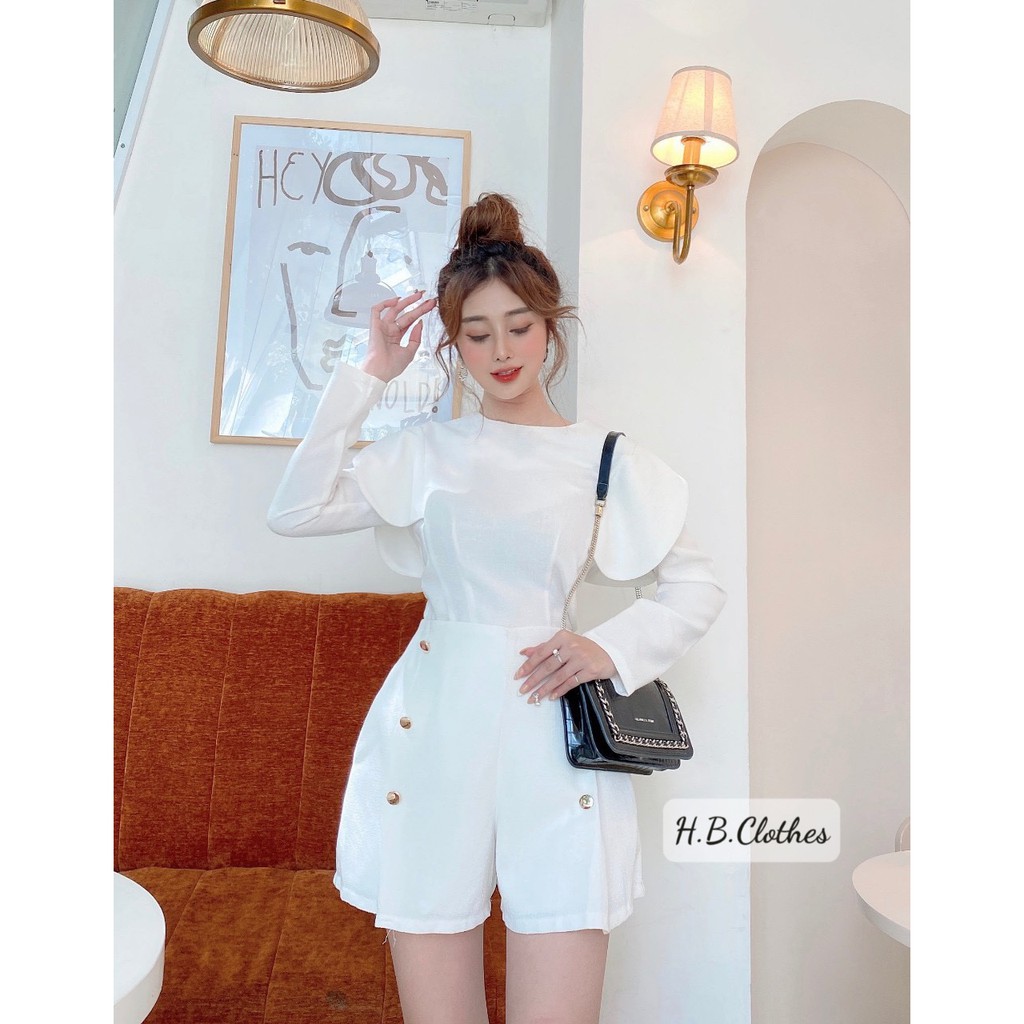 Set áo tay lá sen kèm quần sort HB thiết kế sang trọng S022