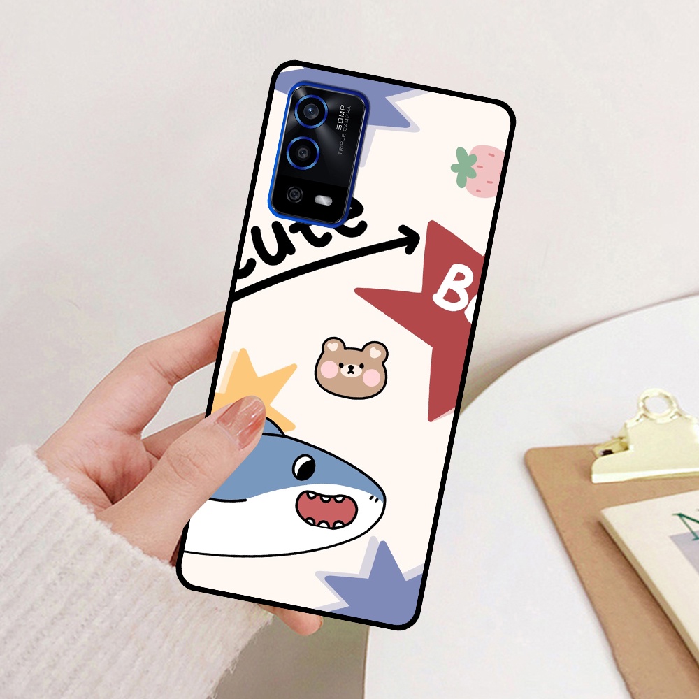Ốp Oppo A55 in hình cá mập, khủng long dễ thương, cute (T01 - T06)