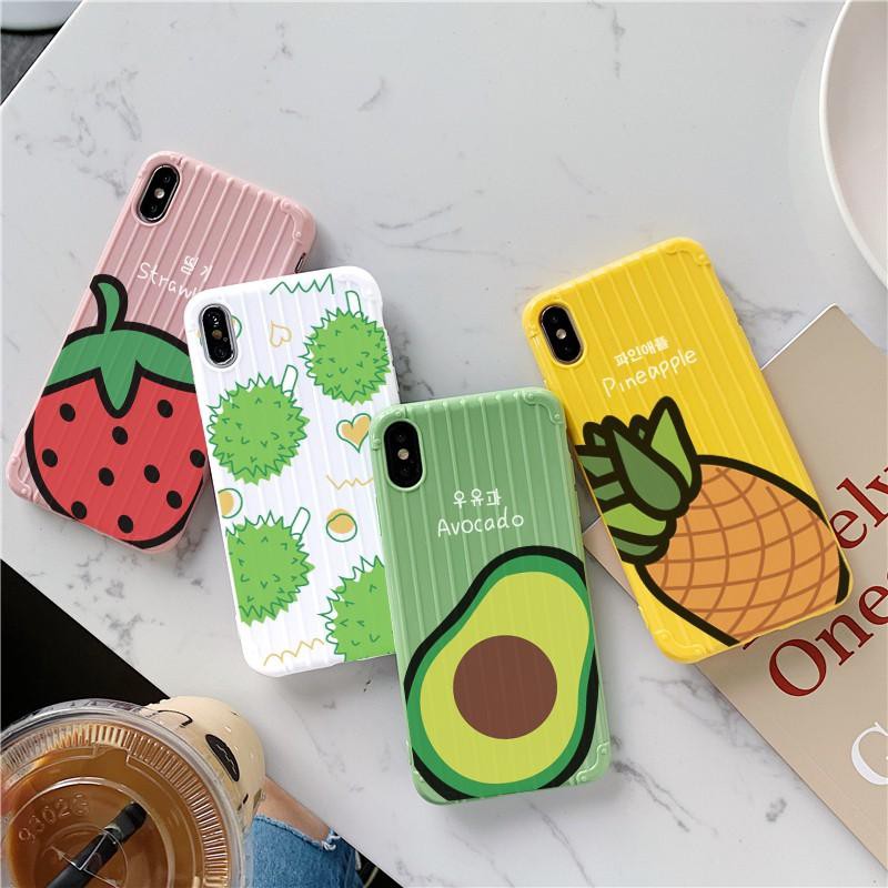 [ IPHONE ] Ốp Lưng Sọc Nổi Hoa Quả - S001