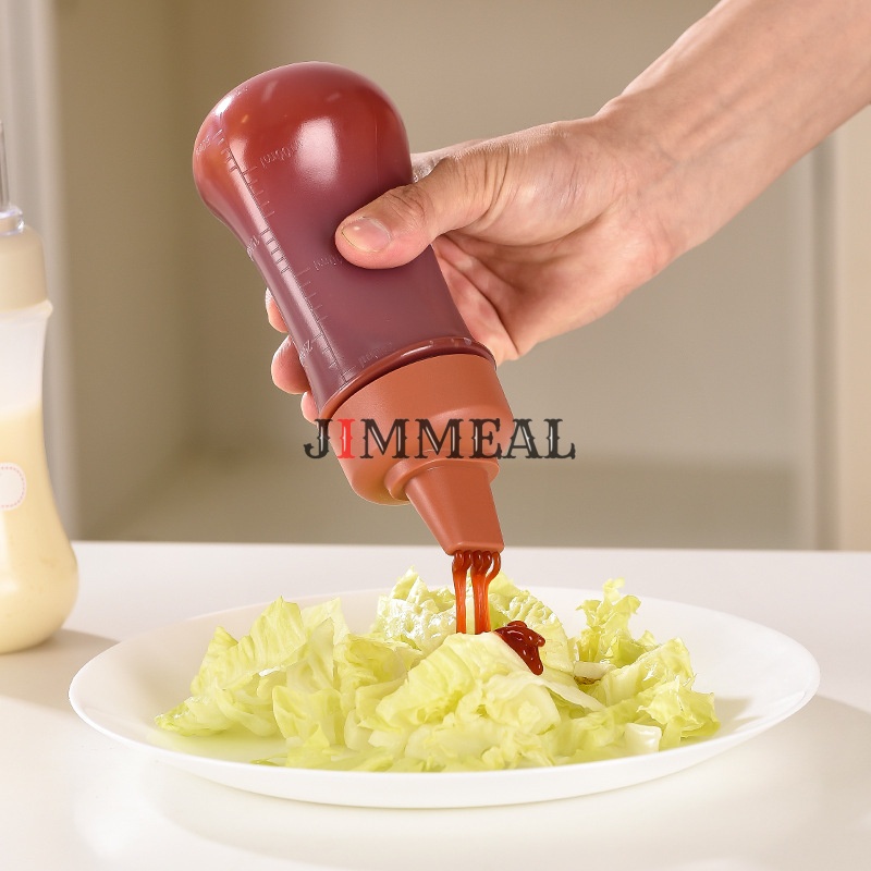 Bình, Chai, Lọ Đựng Tương Ớt, Tương Cà, Sốt Mayonnaise, Dầu Ăn Tạo Hình Nhựa PP Chịu Nhiệt, Chia Vạch 350ml Kiểu Bóp Xịt
